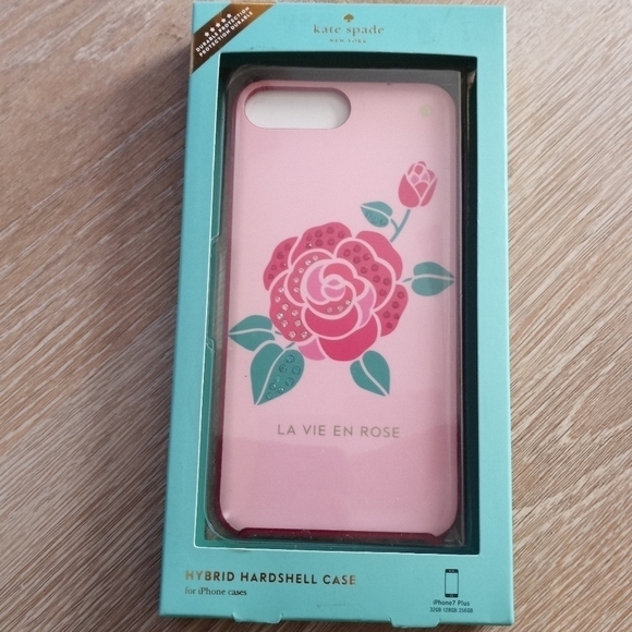 Kate Spade New York Phone Case Jeweled La Vie Rose iPhone 7 Cellphone - Picture 1 of 9